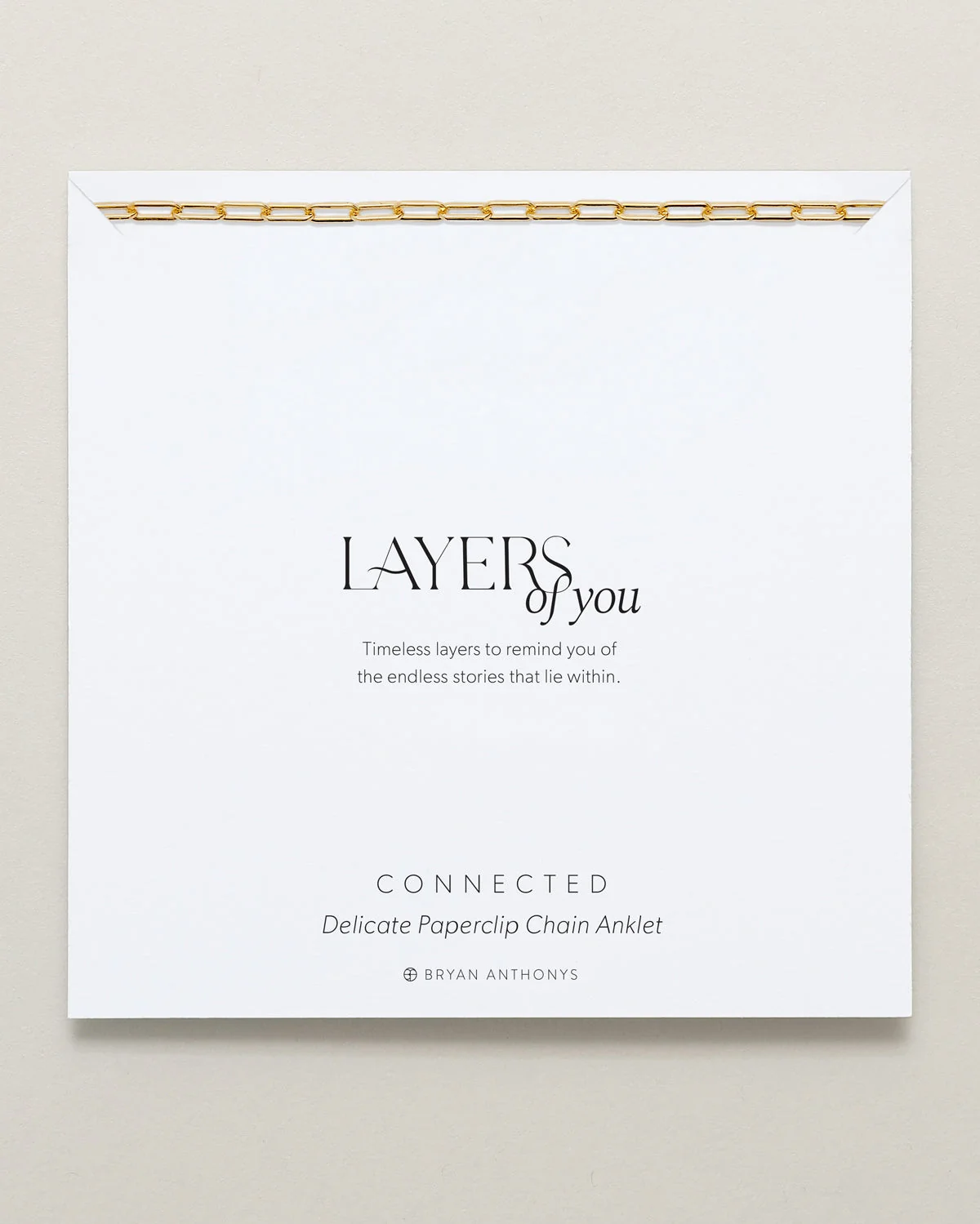 Environmentally Friendly Connected Delicate Paperclip Chain Anklet Premium