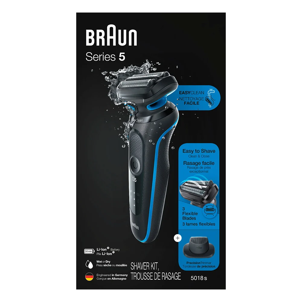 Casual Braun Series 5 5018s Men Rechargeable Wet and Dry Electric Foil Shaver 1 Ea Solid