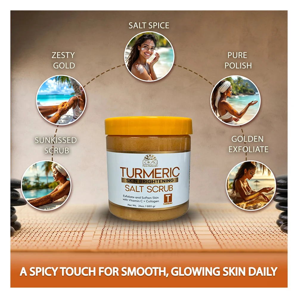 Certified Okay Turmeric Paraben Salt Scrub 24Oz 710ml Fine Crafted