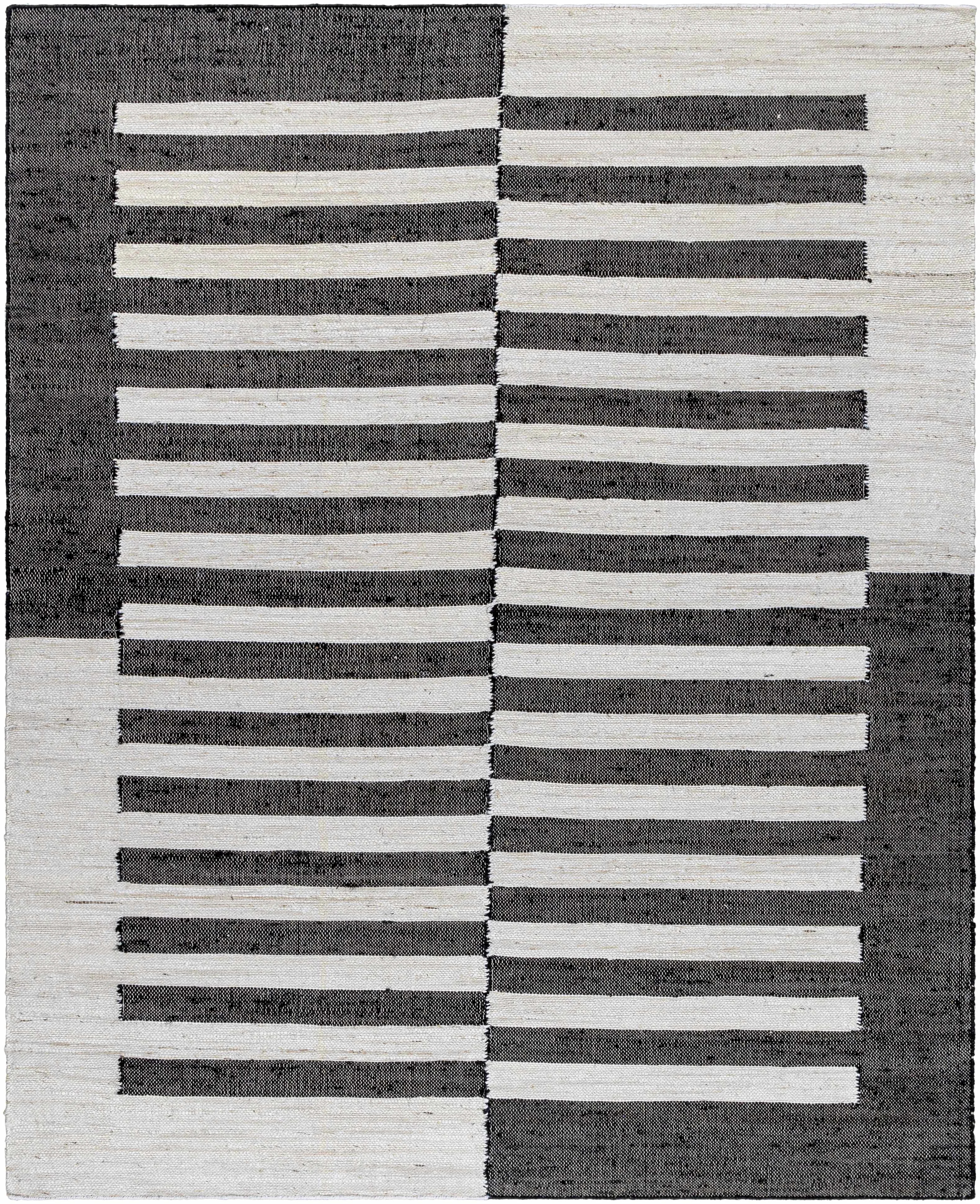 Versatile Soren Black White Jute Area Rug Sustainable