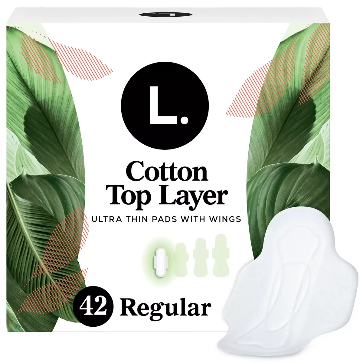 Refined L Pads Ultra Thin Regular with Wings Cotton Top Layer Breathable Comfort 42Ea Authentic