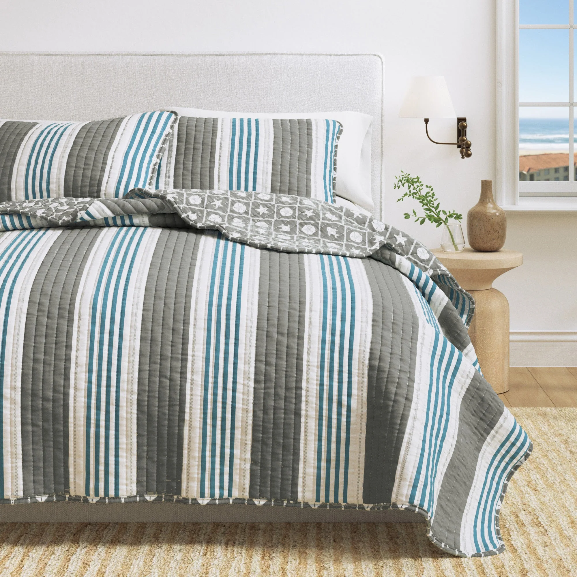 Efficient St. Croix Collection Coastal Quilt Set Fashionable