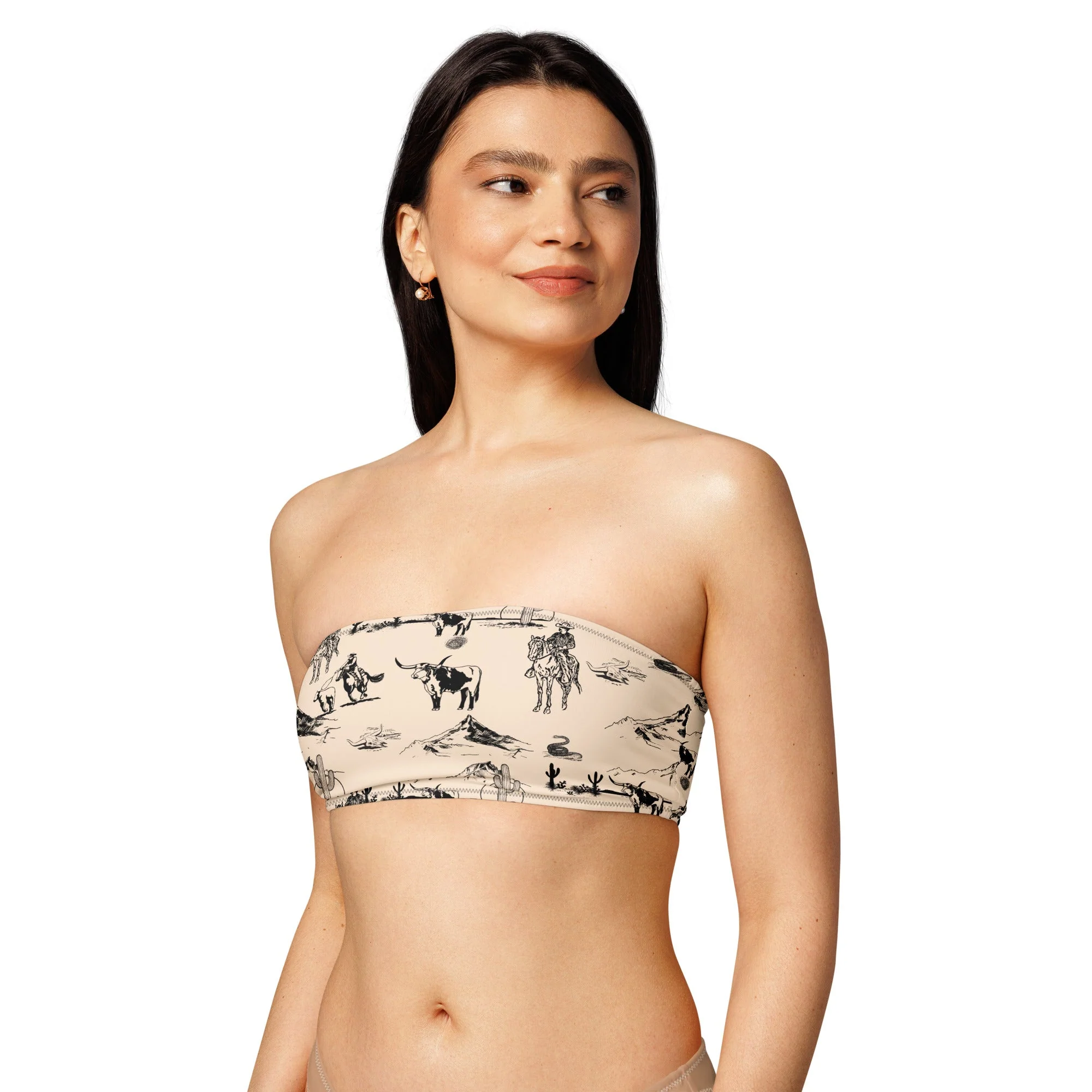 Exclusive YEEHAW Cowboy Ranch Recycled bandeau bikini top Outstanding