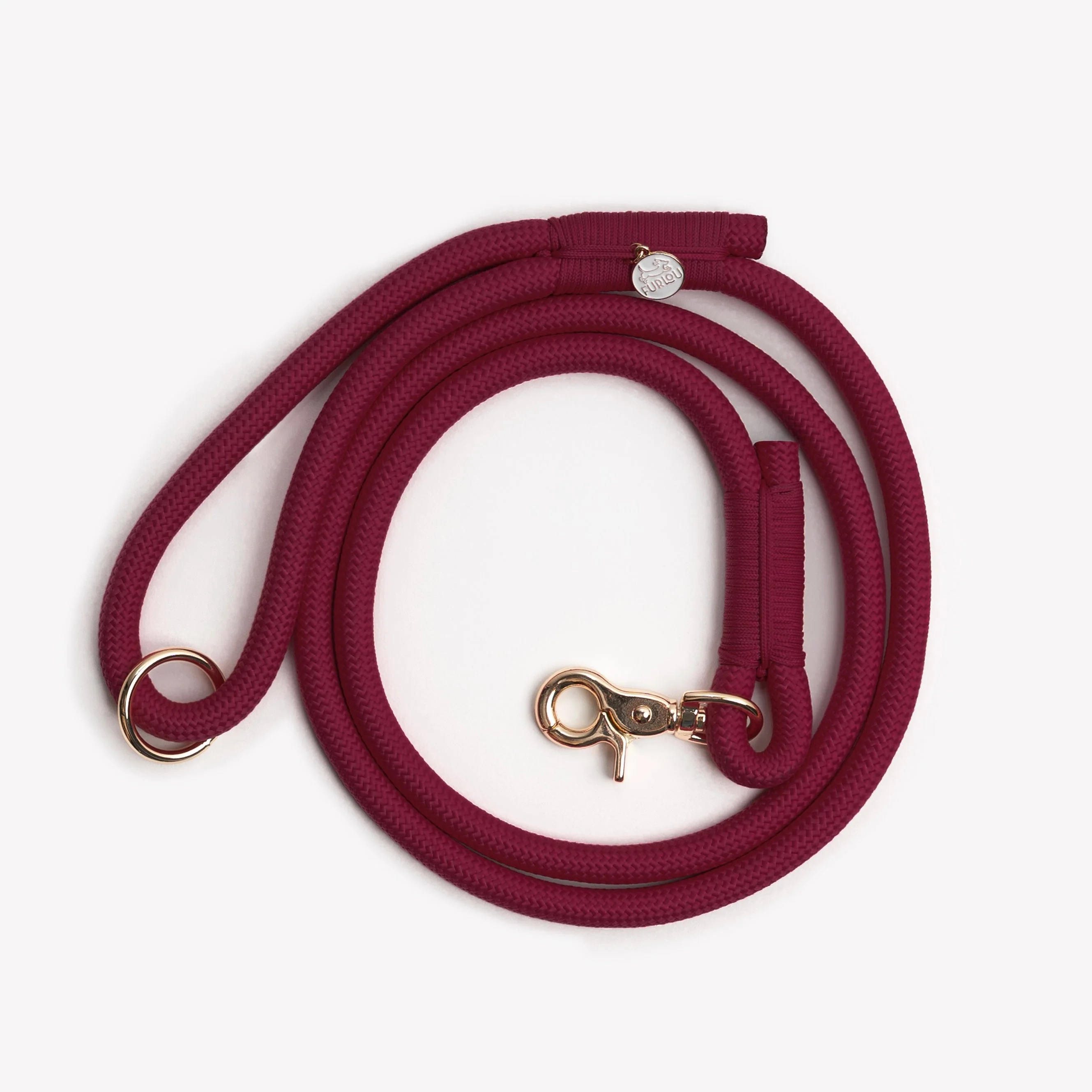 Solid 'Bordeaux' - Braided Rope Leash Functional