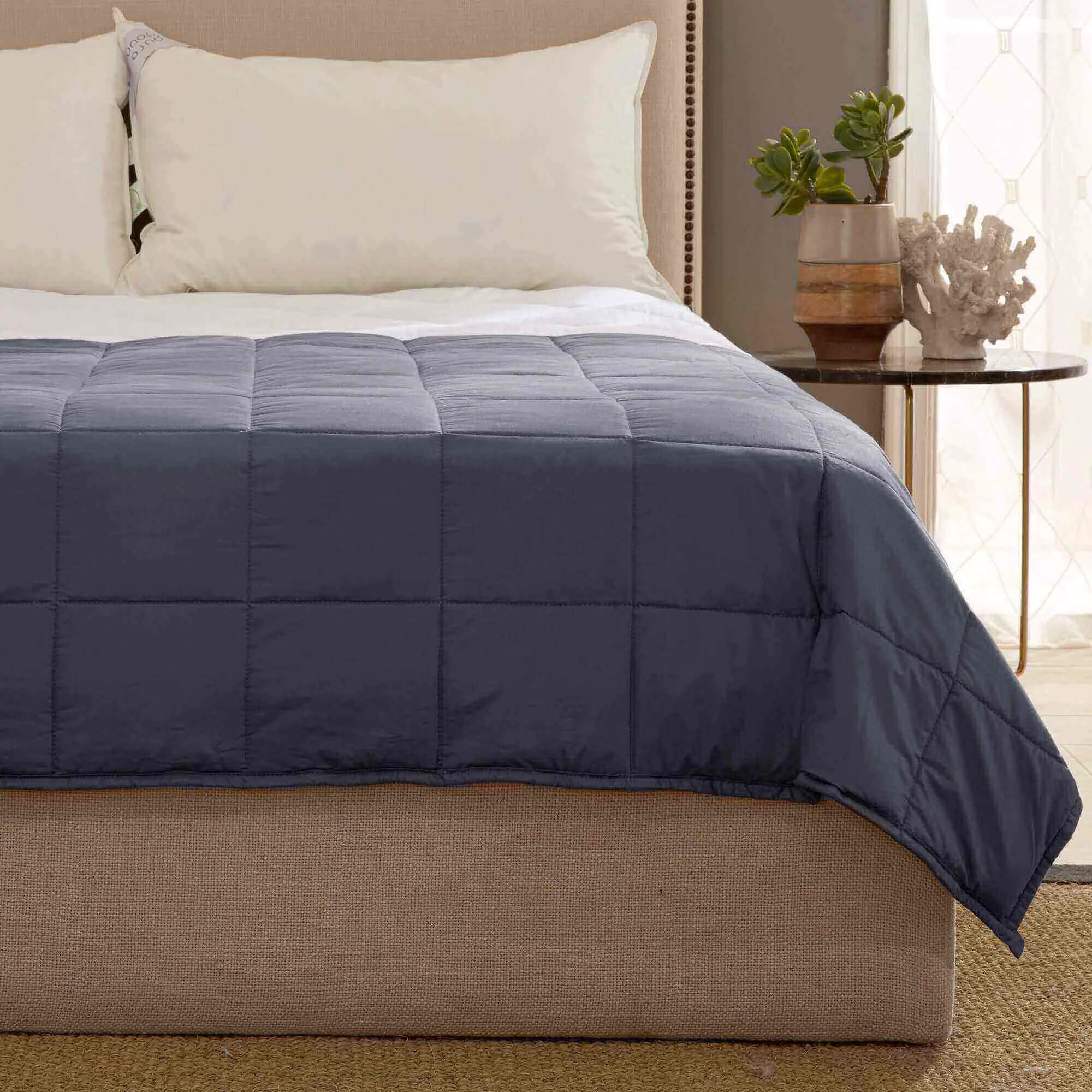 Fine Crafted Kathy Ireland Weighted Blanket with Glass Beads Practical