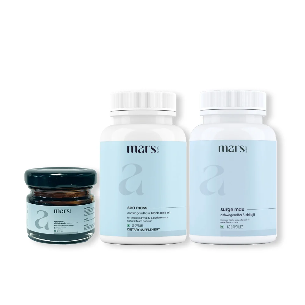 Trendy Performance Plus Combo Pure Himalayan Shilajit Resin Natural Ashwagandha Caps Natural Sea Moss Caps Eco-Friendly