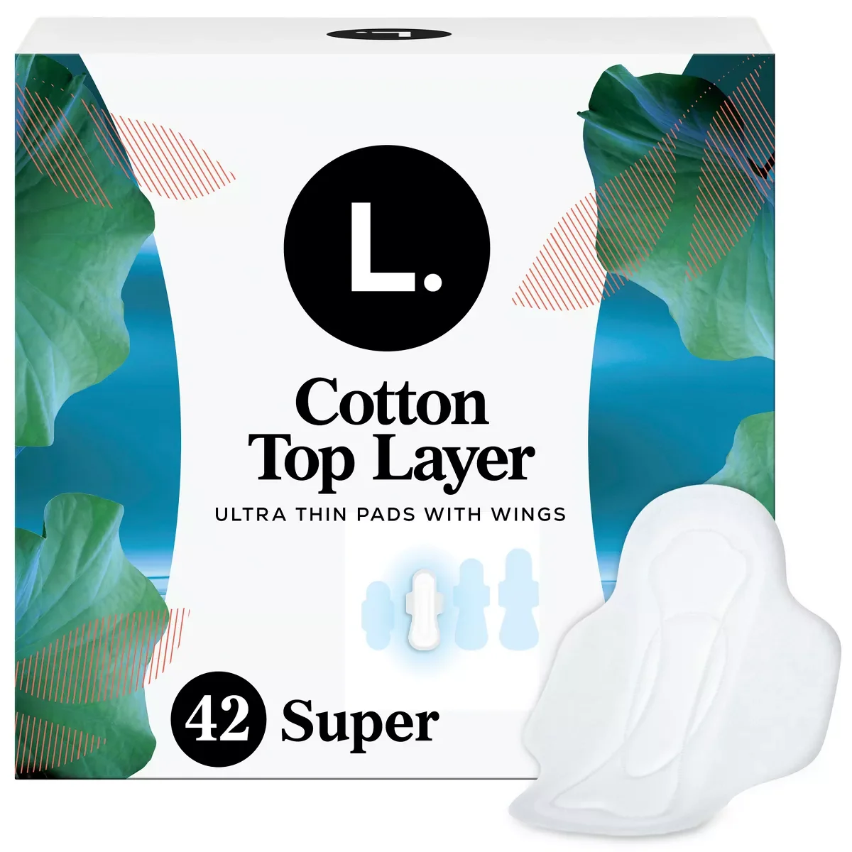 Relaxed L Pads Ultra Thin Super with Wings Cotton Top Layer Comfortable Protection 42Ea High-Quality