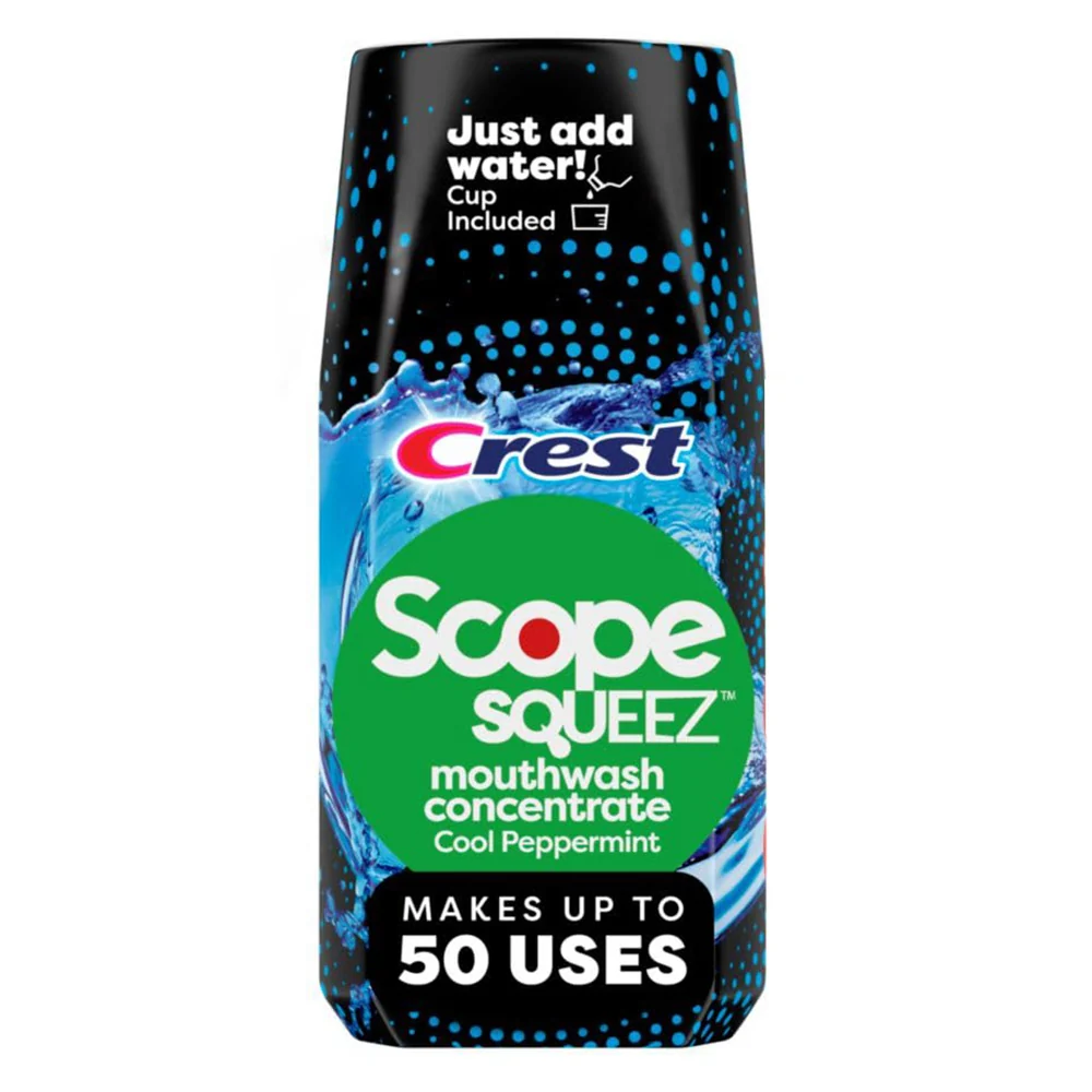 Classic Crest Scope Squeez Mouthwash Concentrate Cool Peppermint Flavor 1.69Oz 50ml Recyclable