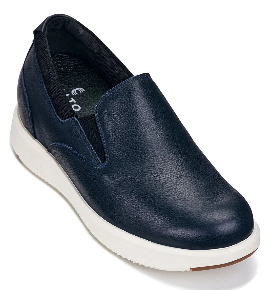 Organic CALTO - J1421 - 2.8 Inches Taller Dark Slate Blue - Leather Loafers Fine