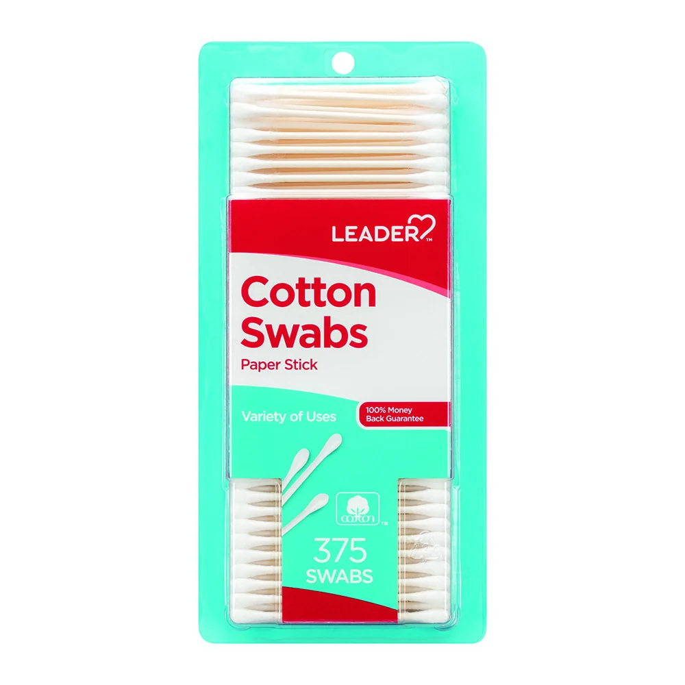 Secure Leader Cotton Swabs Paper Stick 375 Ea First-Class