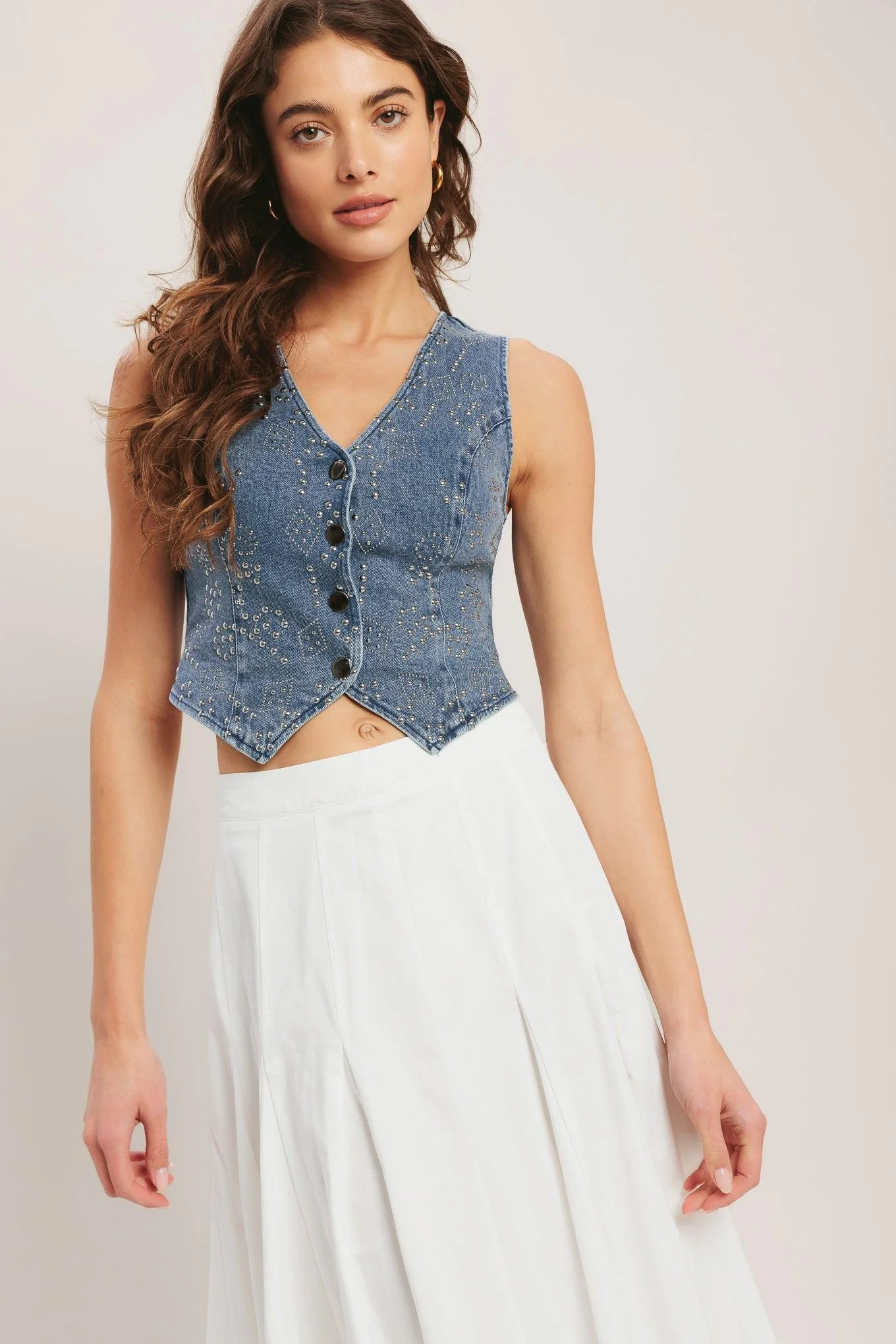 Flexible Euro Summer Denim Vest Green