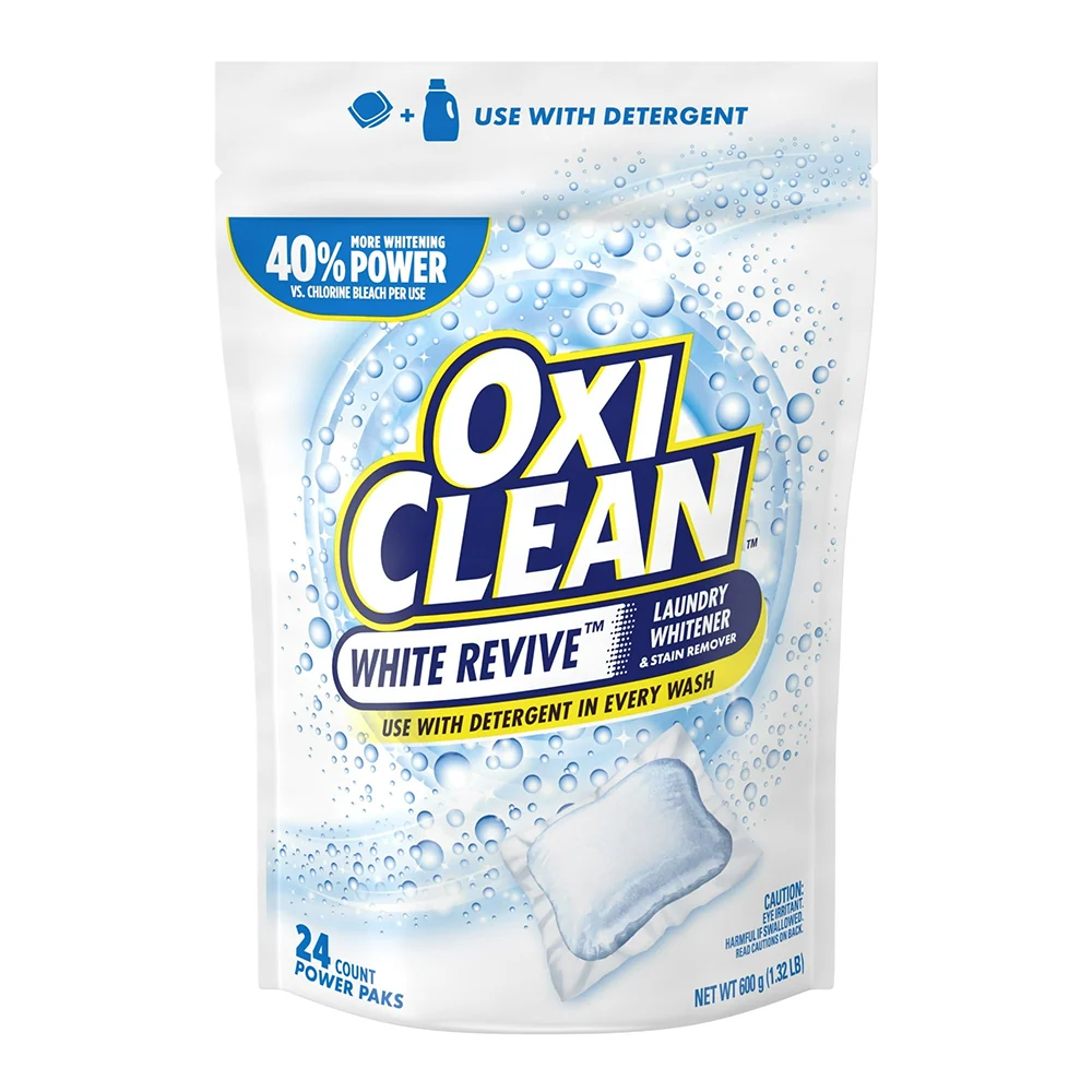 Carefully Designed OxiClean White Revive Laundry Whitener and Stain Remover Power Packs 24Ea Soft