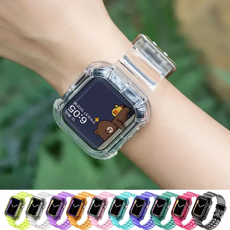 Casual Apple Watch Clear Silicone Band - Durable Comfortable Strap Modern
