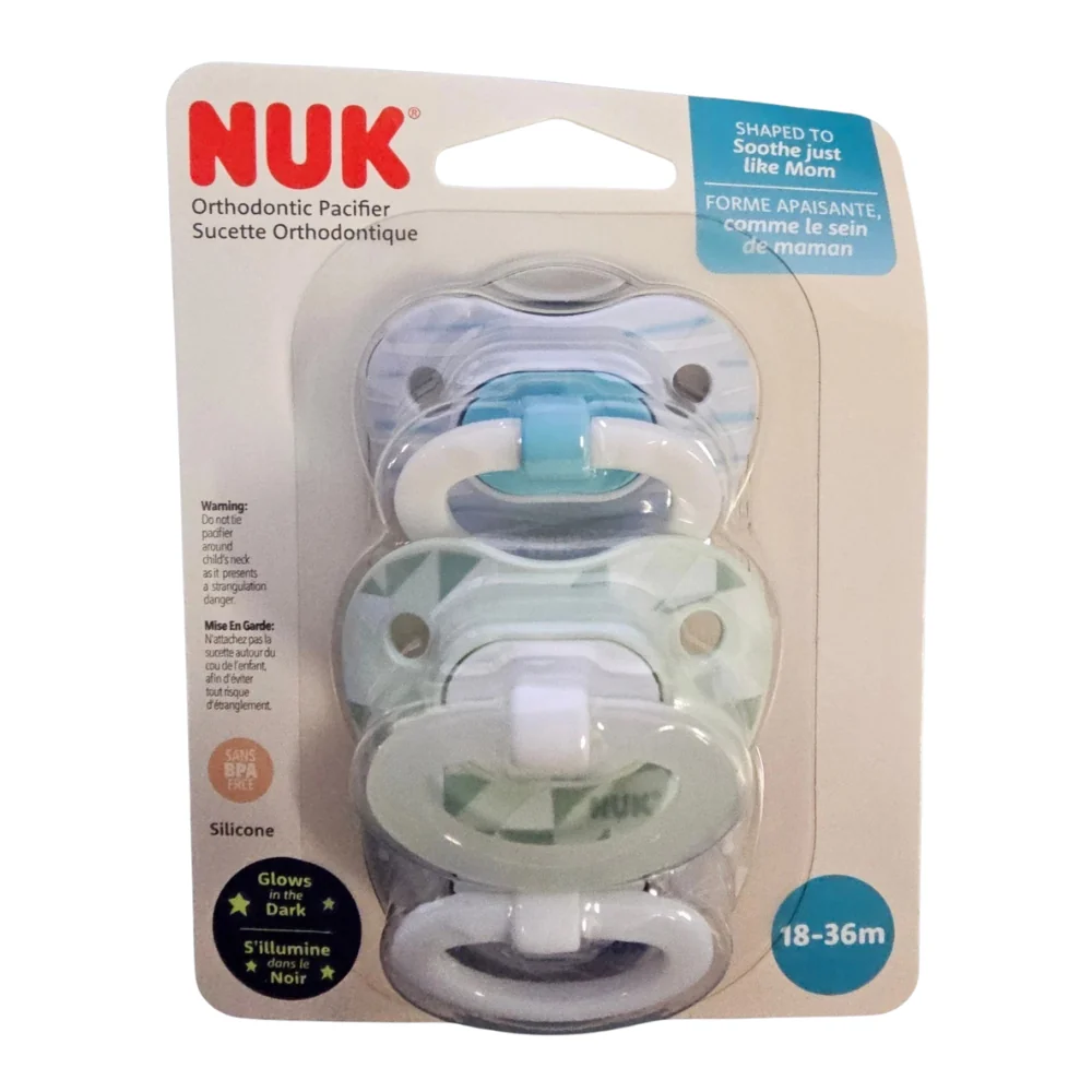 Environmentally Friendly Nuk Classic Orthodontic Pacifiers for Above 18 Months 3Ea Pack Of 2 Premium Material