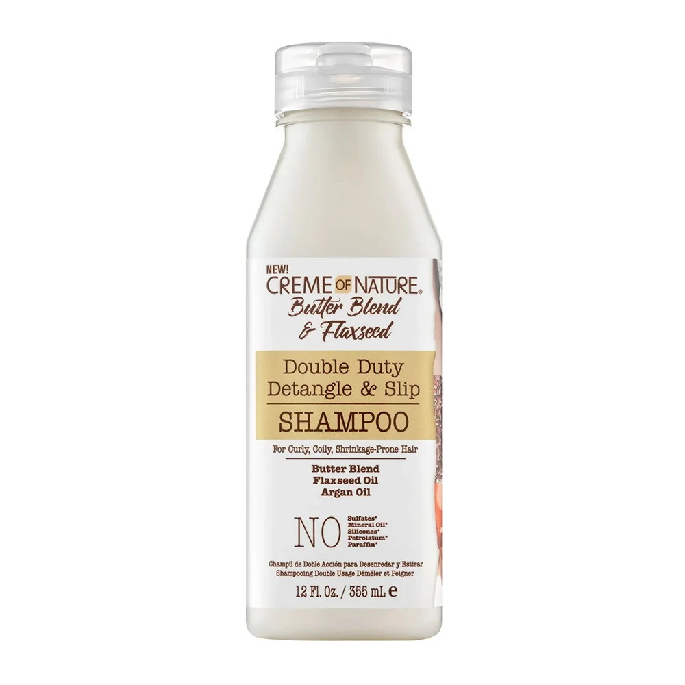 World-Class Creme of Nature Butter Blend and Flaxseed Detangle and Slip Shampoo 12 Oz Fine