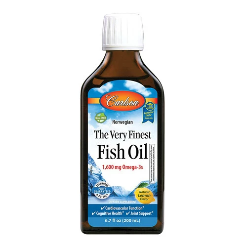 Superior Carlson The Very Finest Fish Oil 1 600 mg Omega-3 Natural Lemon Flavor 6.7 oz Easy-to-Use