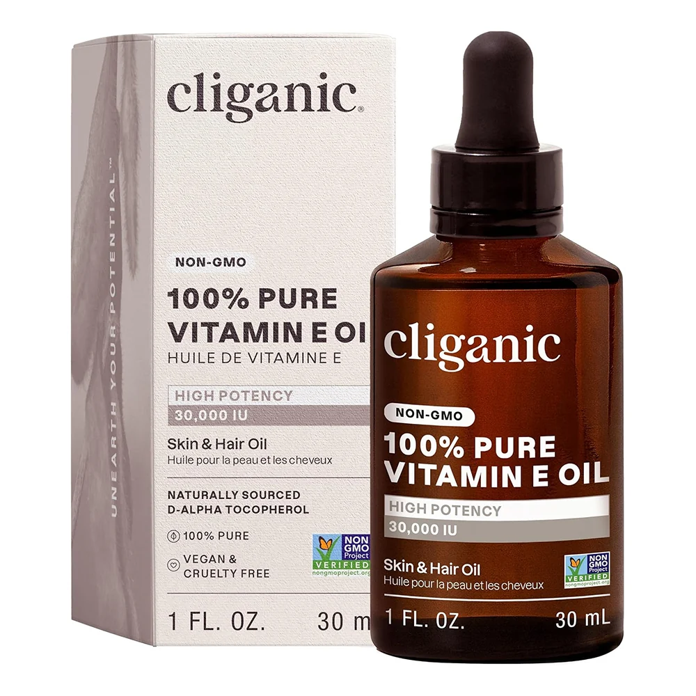 Excellent Cliganic Pure Vitamin E Oil Non GMO for Skin and Hair Nourishment 1Oz 30ml Prestigious