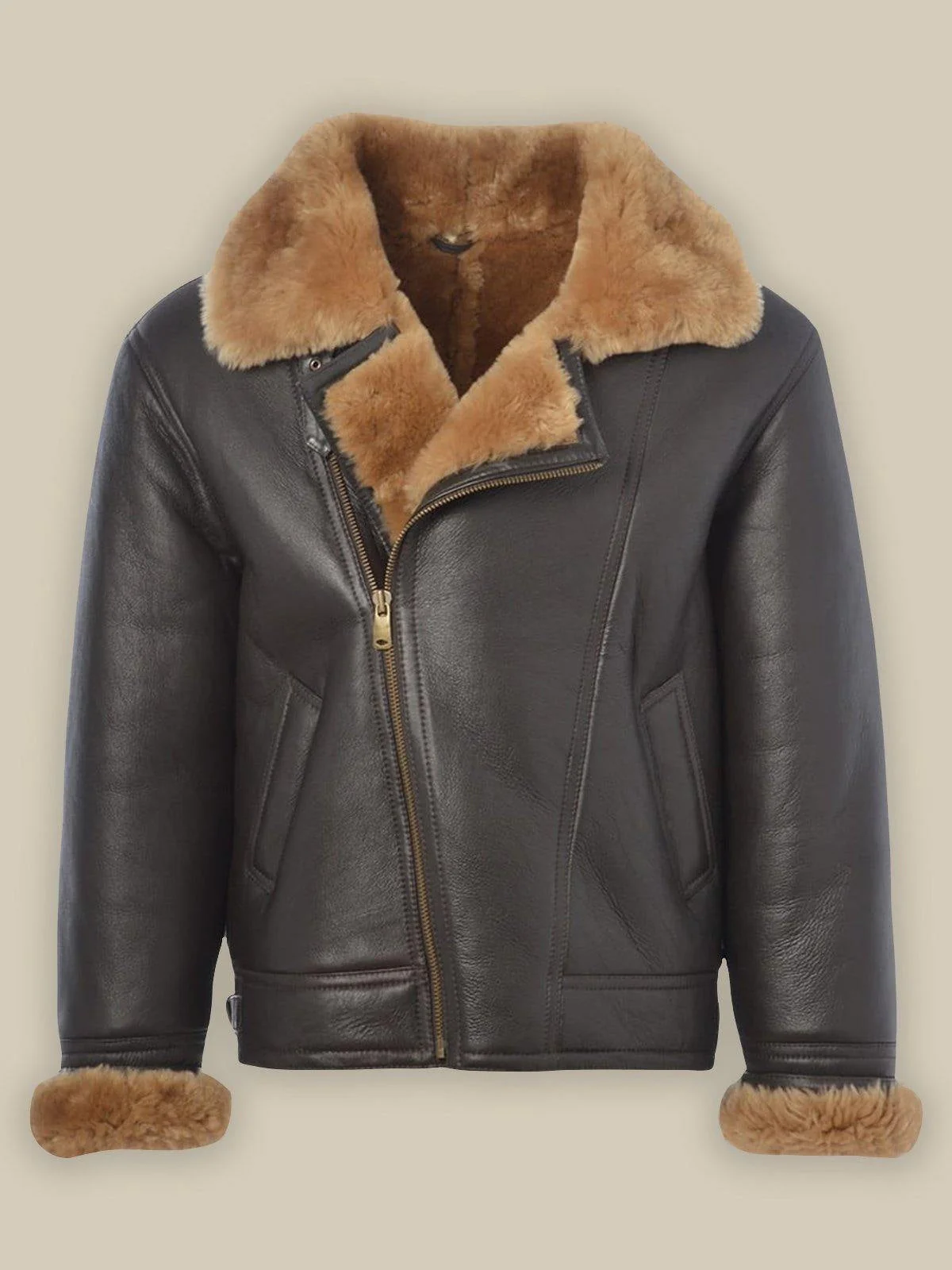 Expertly Made Men s B3 Shearling Bomber Leather Jacket Smart