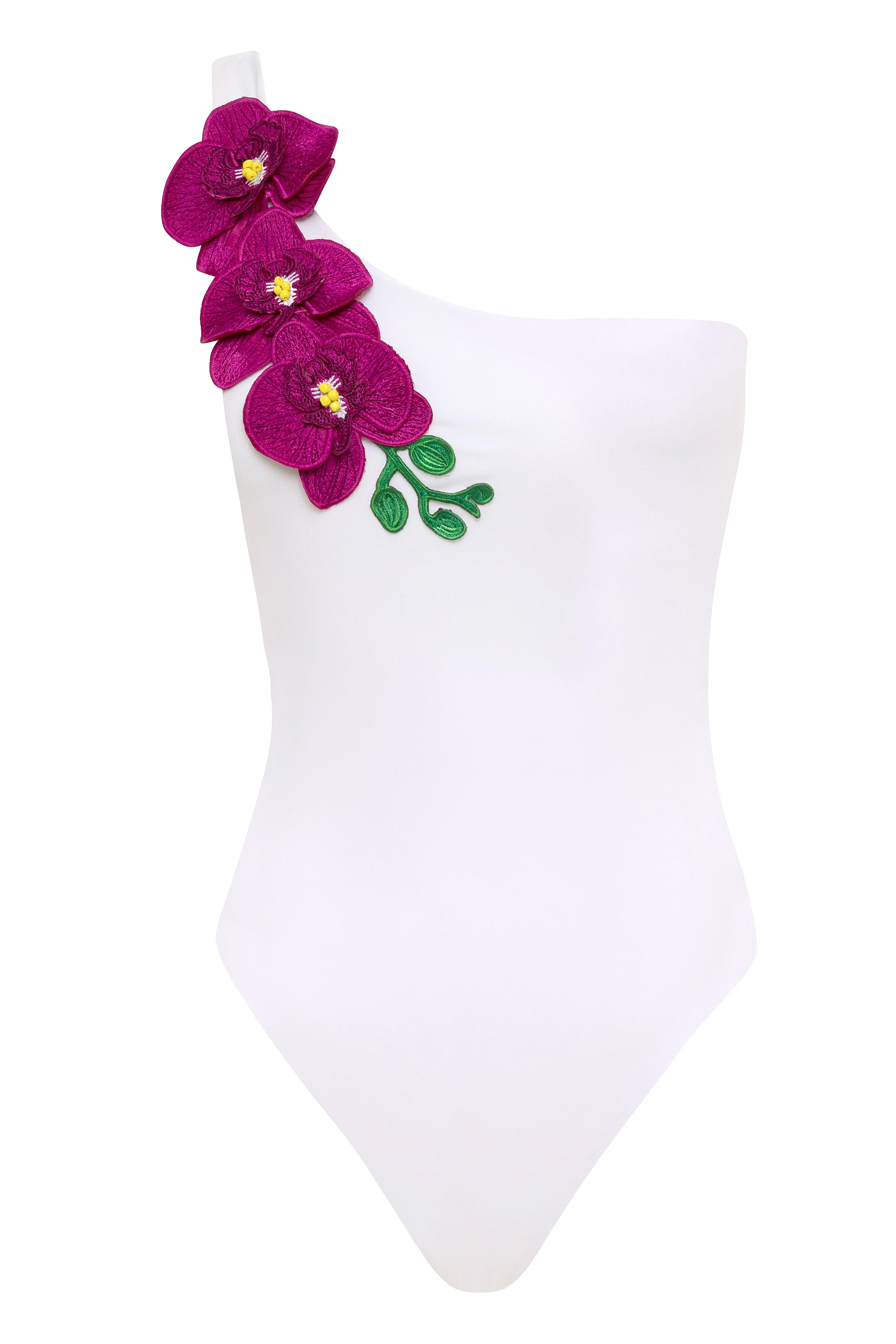 Trusted Vanda - White One Shoulder Style Swimsuit Breathable