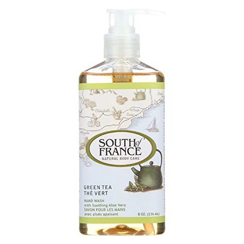 Breathable South of France Natural Body Care Green Tea Hand Wash with Soothing Aloe Vera 8 Oz Certified