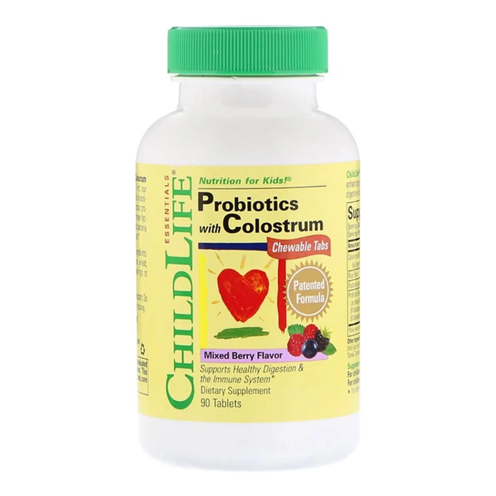 Consistent ChildLife Probiotics with Colostrum Chewable Tablets Natural Berry Flavor Help Support Healthy Digestions and Immune System 90Ea Long-Lasting