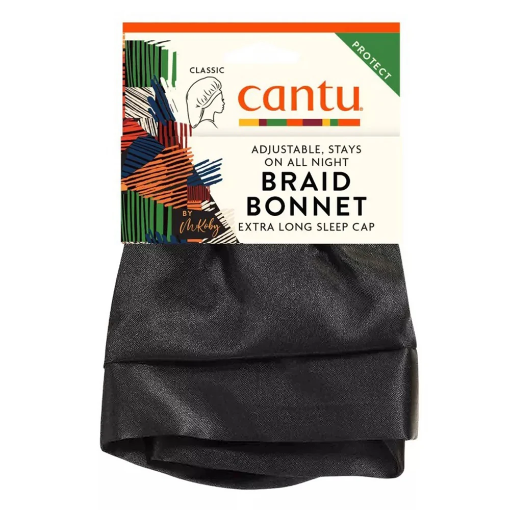Next-Generation Cantu Extra Long Braid Bonnet Sleep Cap for Hair Protection and Moisture Retention 1Ea Recyclable