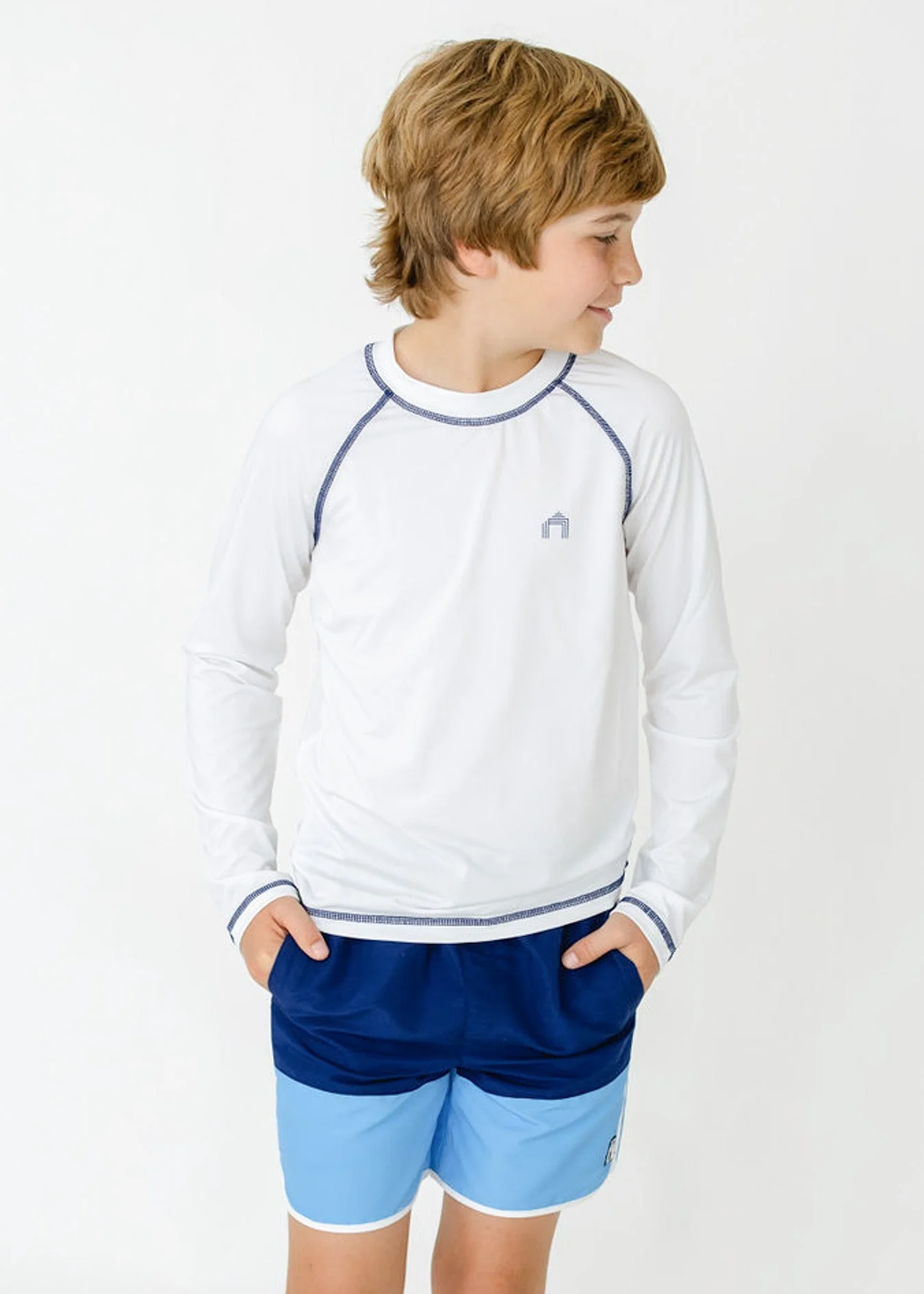 Artisan Boys Blue Colorblock Swim Trunk Luxury
