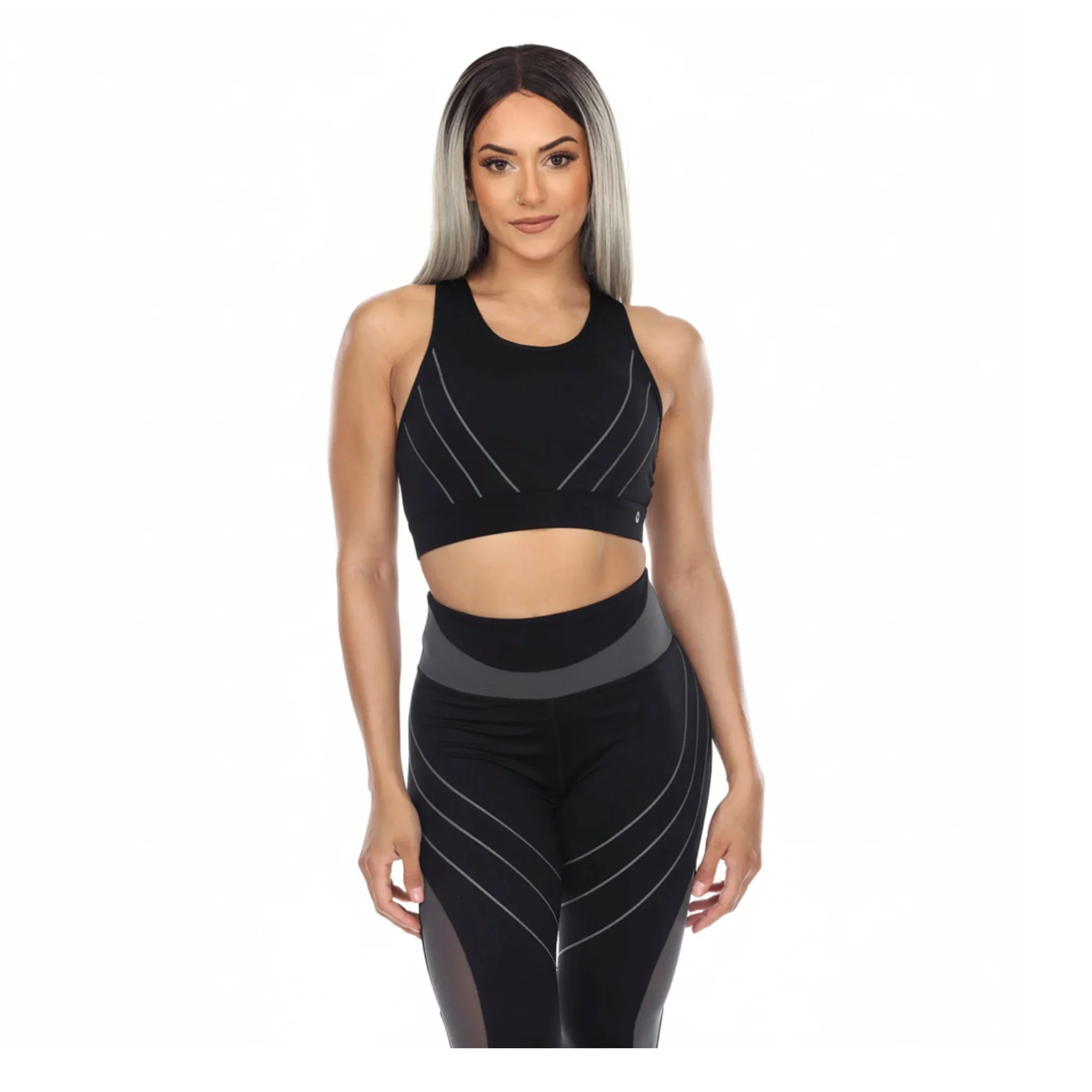 Excellent White Mark Women's Cut Out Back Mesh Sports Bra Fine