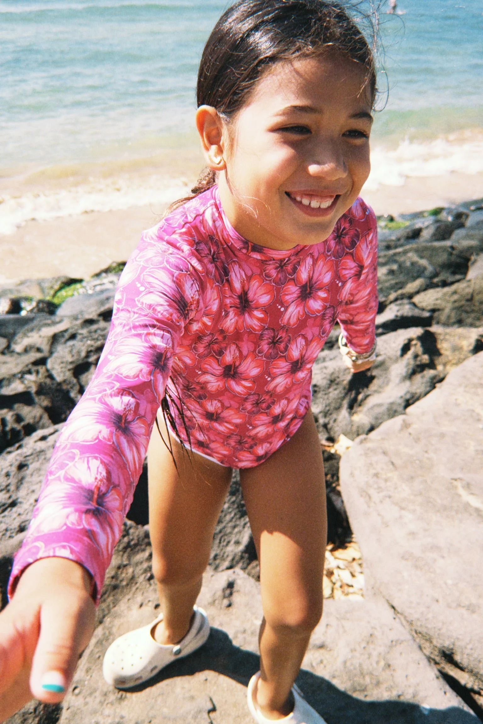 Environmentally Friendly Lola One Piece Kids Swimsuit - Hibiscus Hunny Crafted