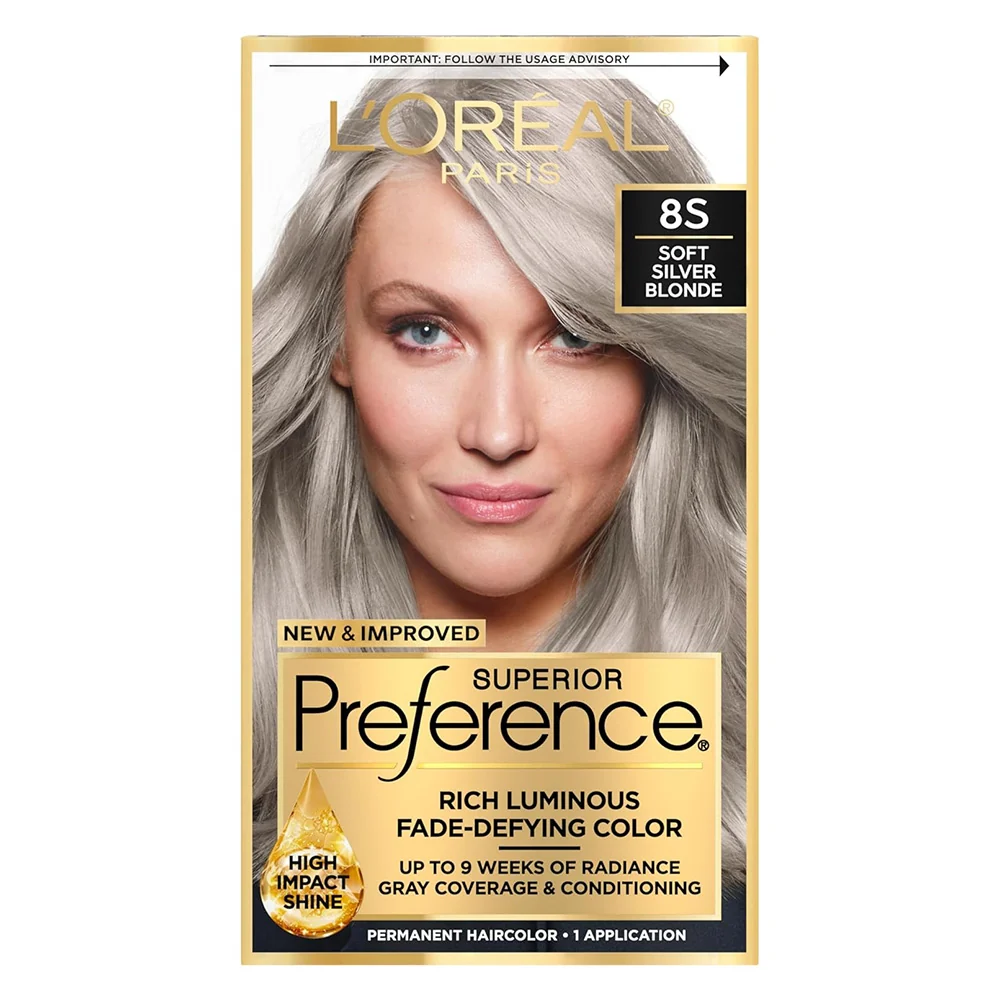 Clean Lo Paris Superior Preference Luminous Fade Defying Permanent Hair Color Soft Silver Blonde 8S 1Ea Advanced