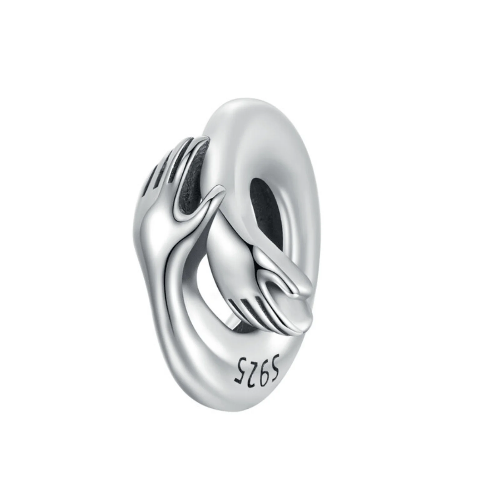 Soft Sterling silver hug stopper charm Exclusive