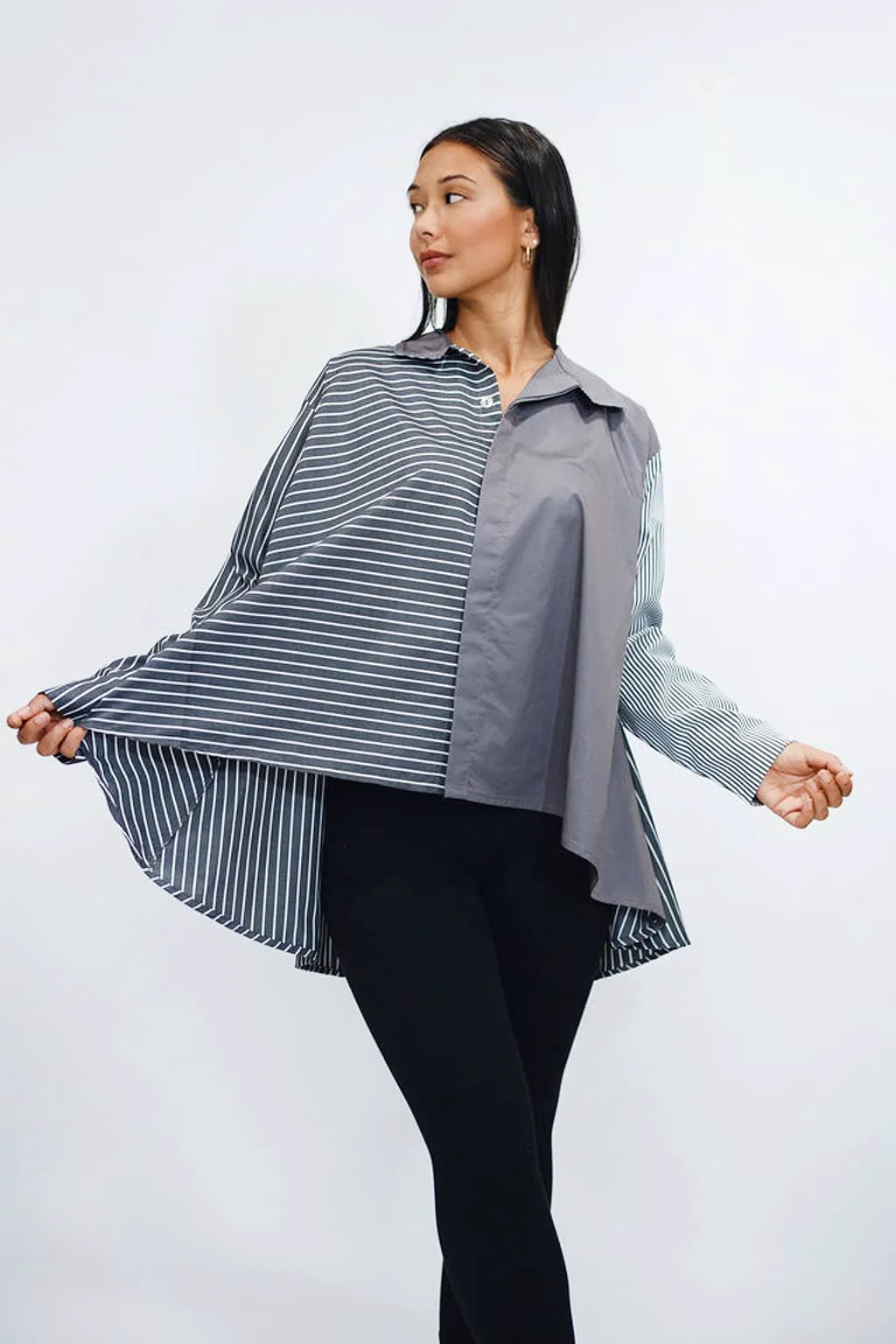 Reliable Cotton Asymmetric Stripe Shirt - Lava Combo Optimized