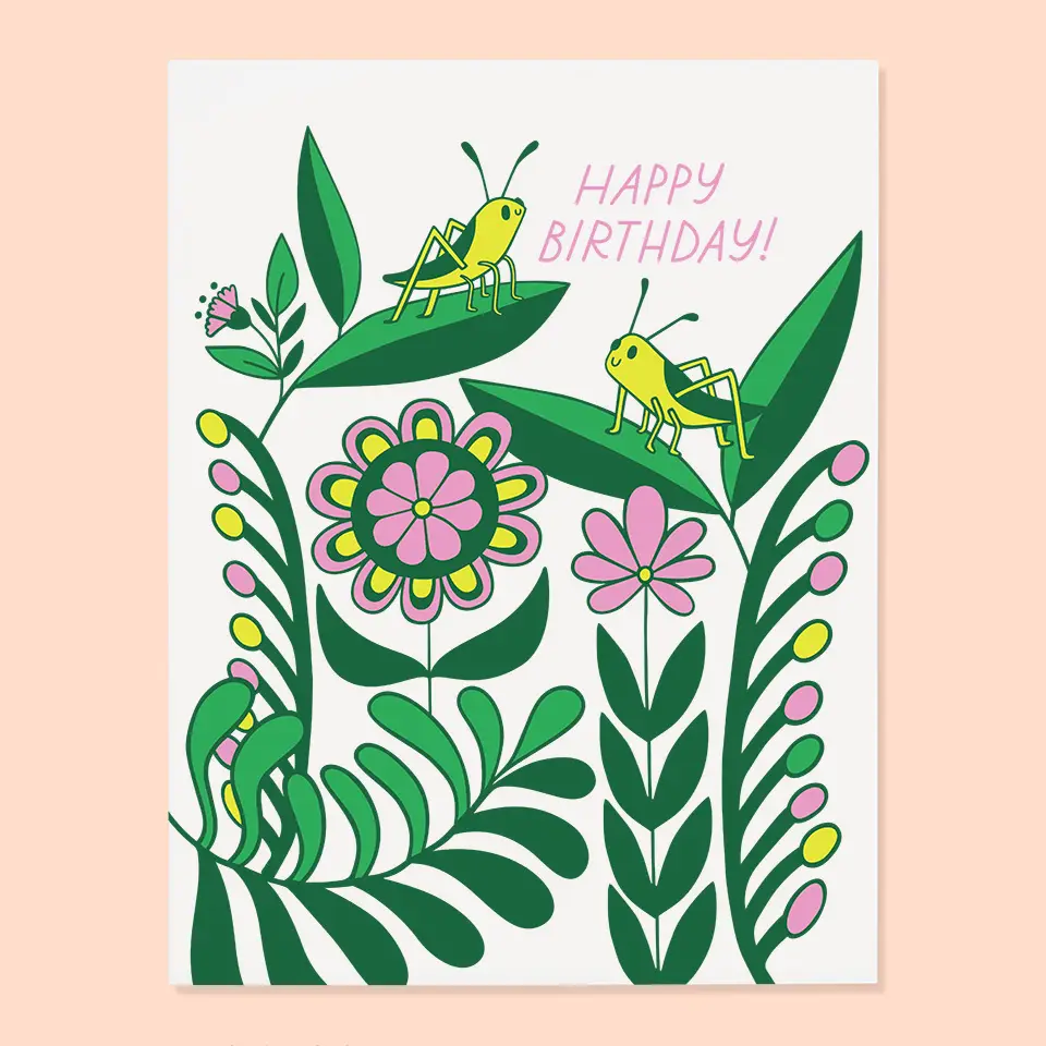 Smart Happy Birthday Grasshopper Card Authentic