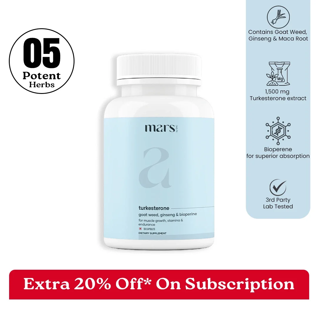 Comfortable Mars Turkesterone Capsules Powered with Goat Weed Ginseng For Better T-Levels Bedroom Game Consistent