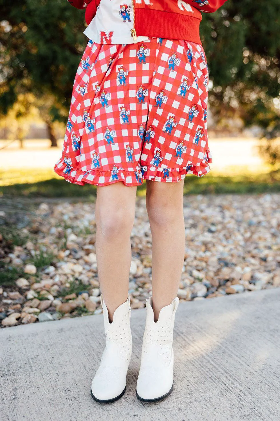 Eco-Friendly Nebraska Plaid Herbie Husker Twirl Skort Certified