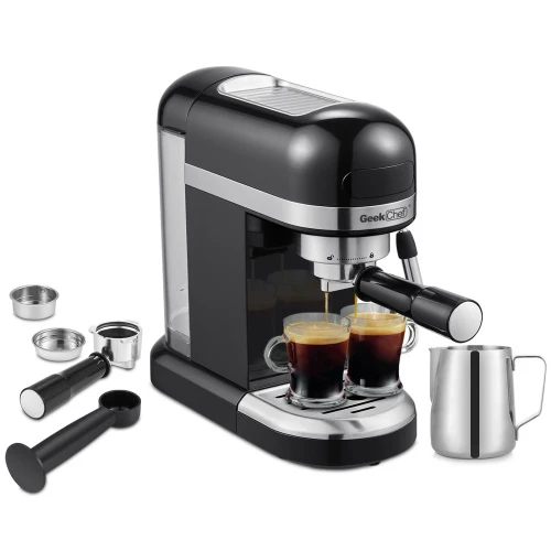 Minimalist 20 Bar Espresso Machine 1350W High Performance With Safety Valve Detailed