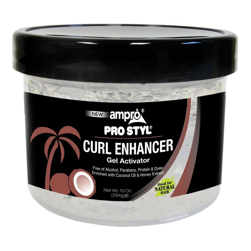 Certified Ampro Pro Style Curl Enhancer Hair Gel Activator with Coconut Oil and Honey Extract 10Oz 284g Healthy