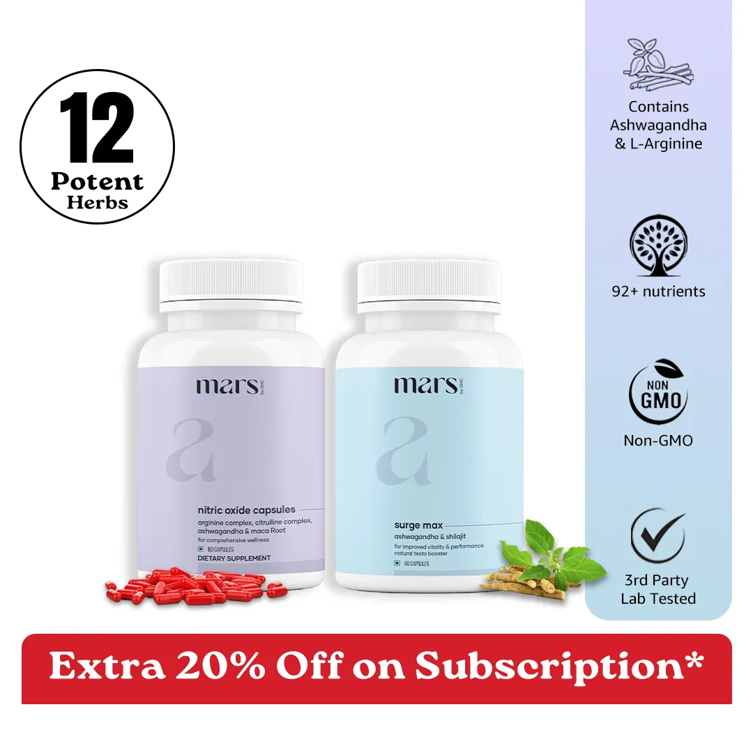 Specialty Mars GrowthMax Combo with Nitric Oxide Blend Adaptogens – Circulation Hormonal Balance Vitality Support 120N Fine