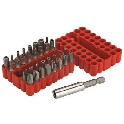 First-Class 33 Piece Hex Shank Tamper Proof Resistant Security Driver Screwdriver Bit Set Kit Relaxed
