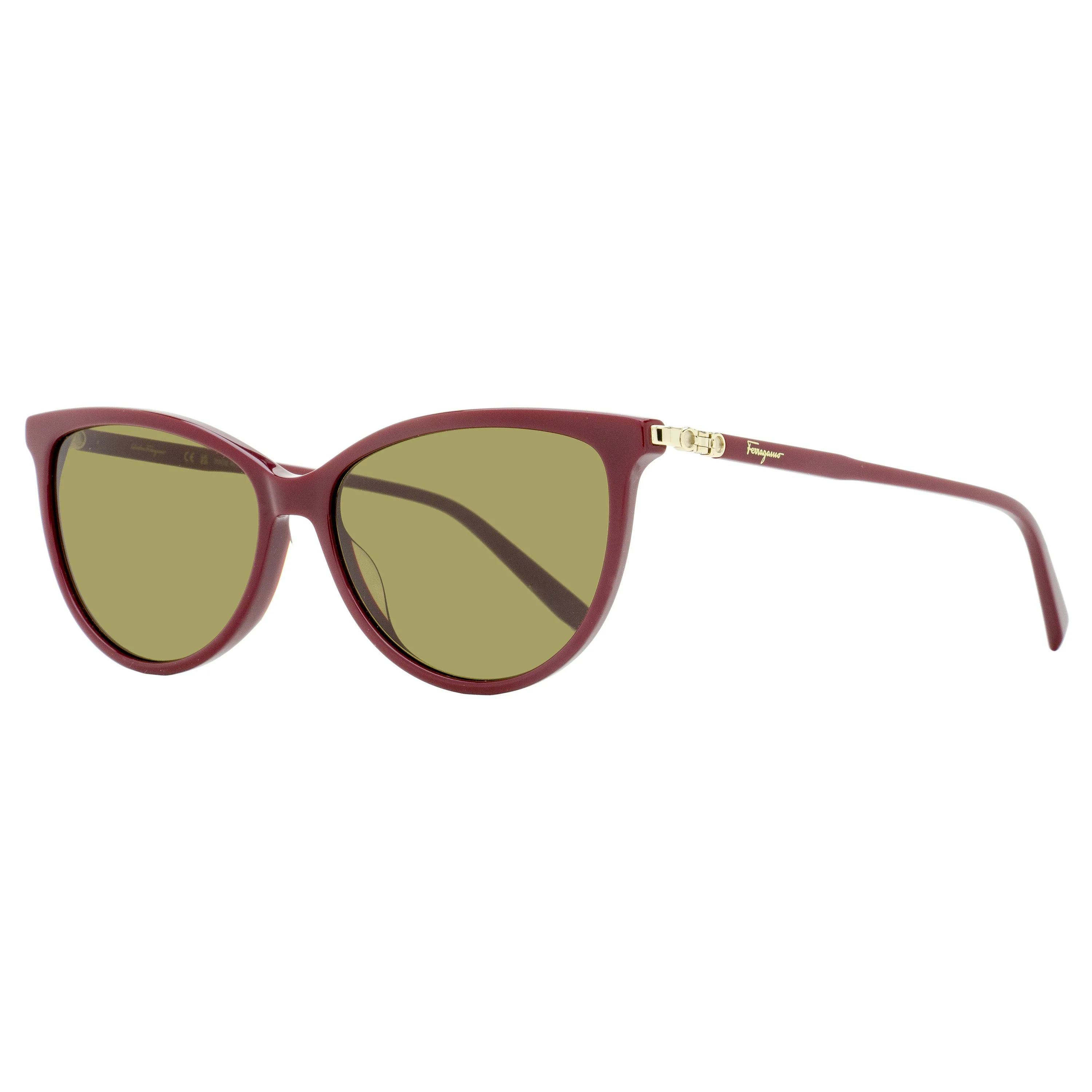 Traditional Ferragamo Gancini Cat-Eye Sunglasses SF2870SCP 604 Burgundy 55mm Durable