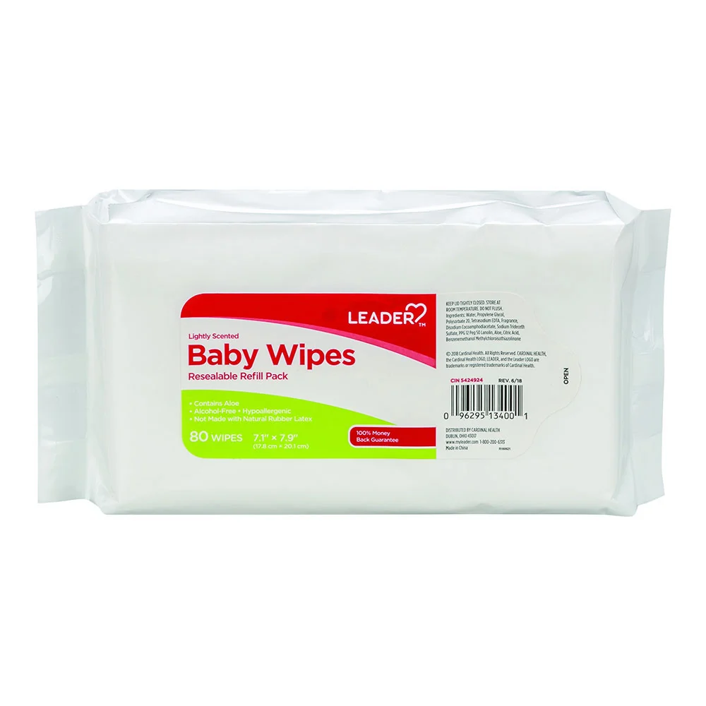 World-Class Leader Baby Wipes Lightly Scented Resealable Refill Pack 80 Ea Casual