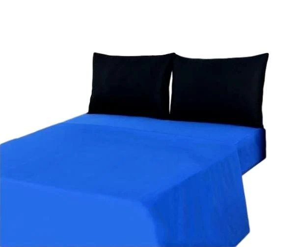 Pure Tache Cotton Deep Blue and Black Bed Sheet set BS4PC-BB Crafted