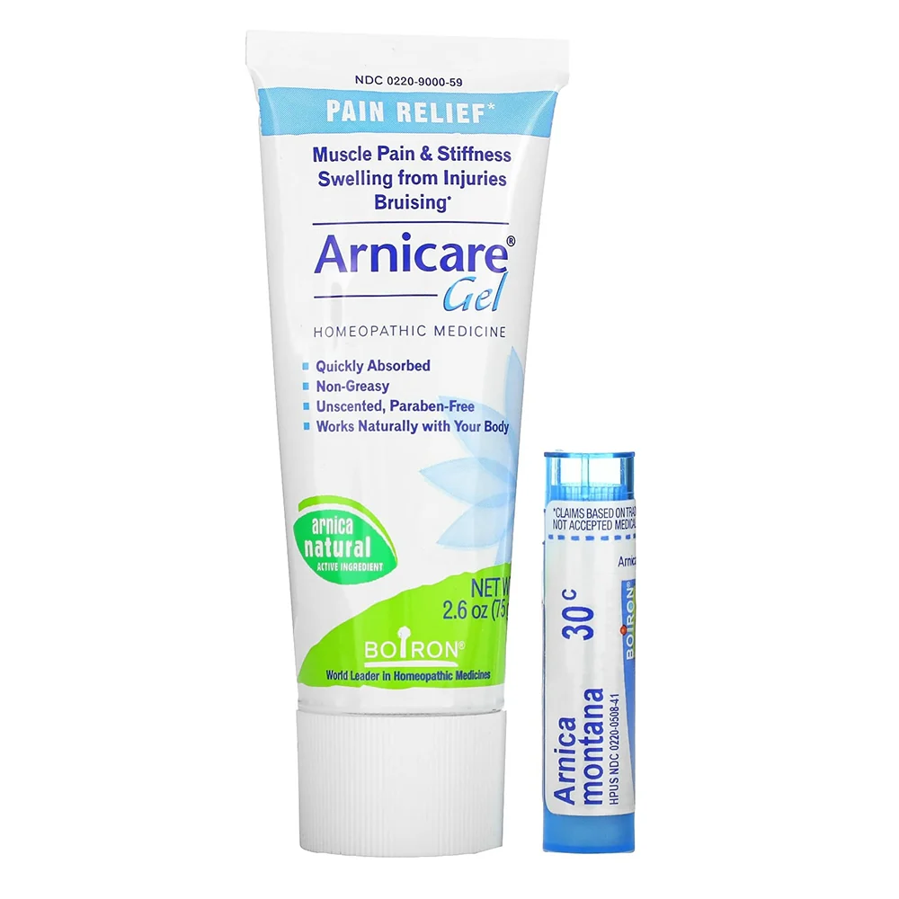 Verified Boiron Arnicare Gel and Oral Pellets Homeopathic Pain Relief Comforting Soothing 2.6Oz 75g Crafted
