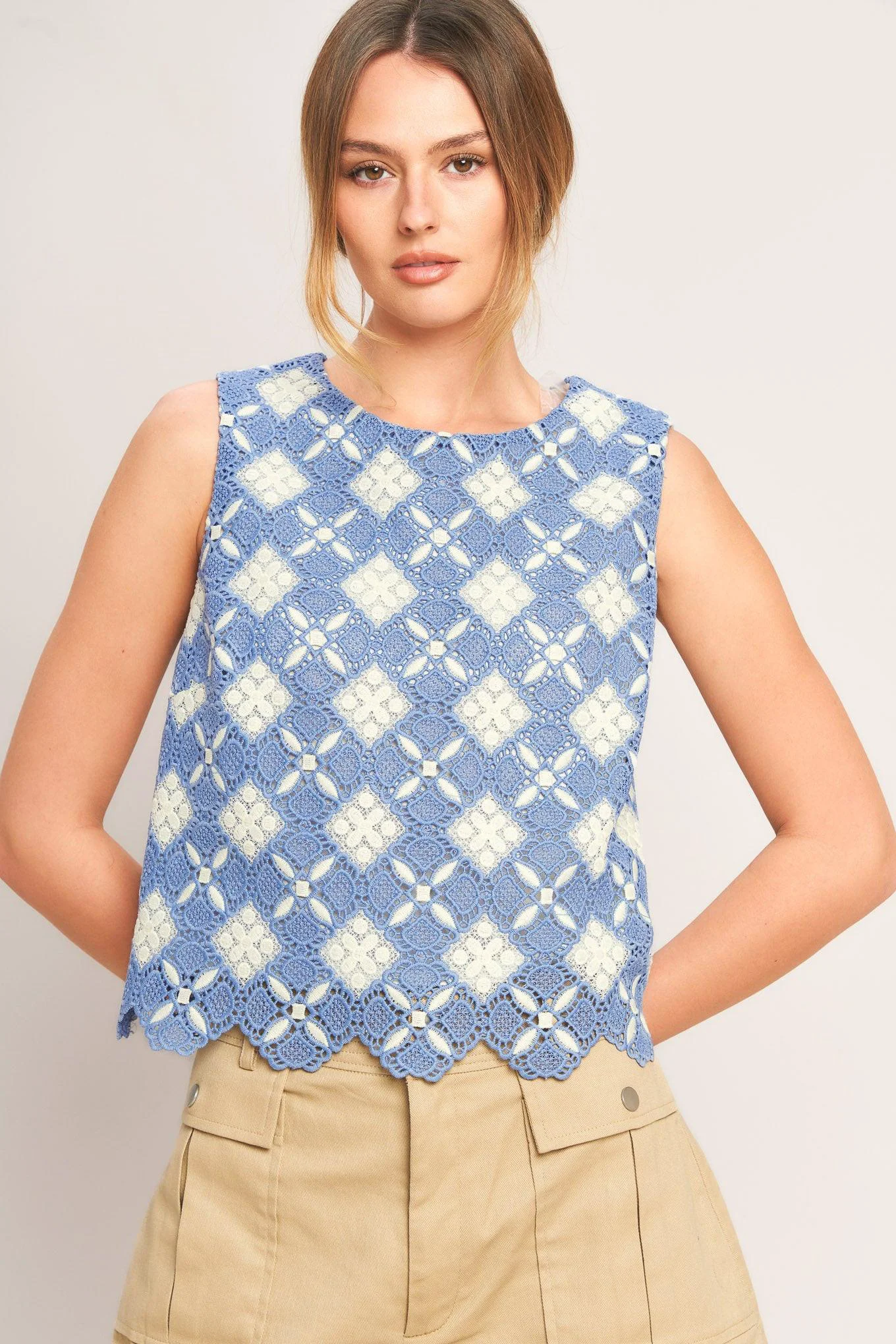 Artisan Coastal Woven Lace Top Efficient
