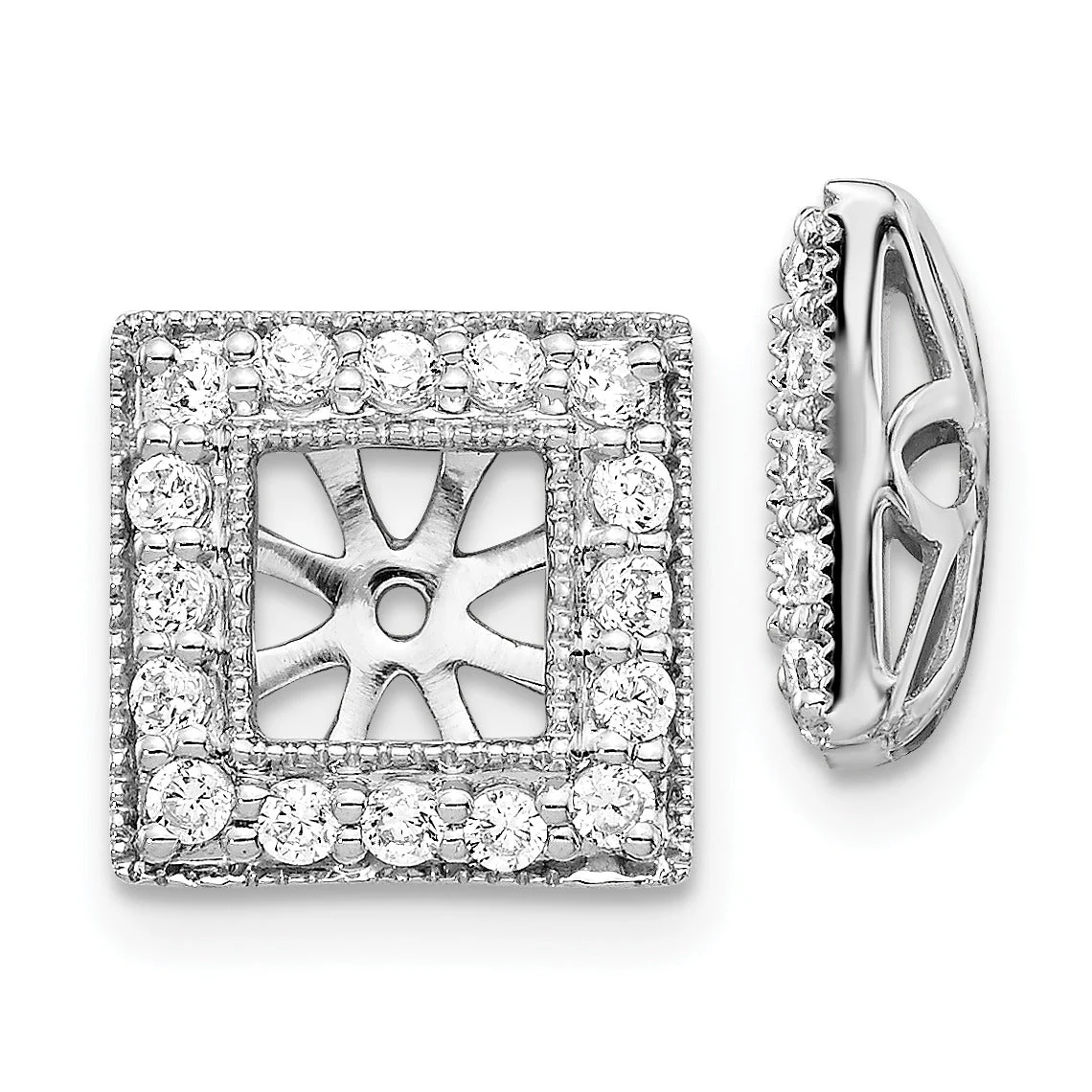 Fashionable 14k White Gold Lab Grown Diamond Earring Jacket Exclusive