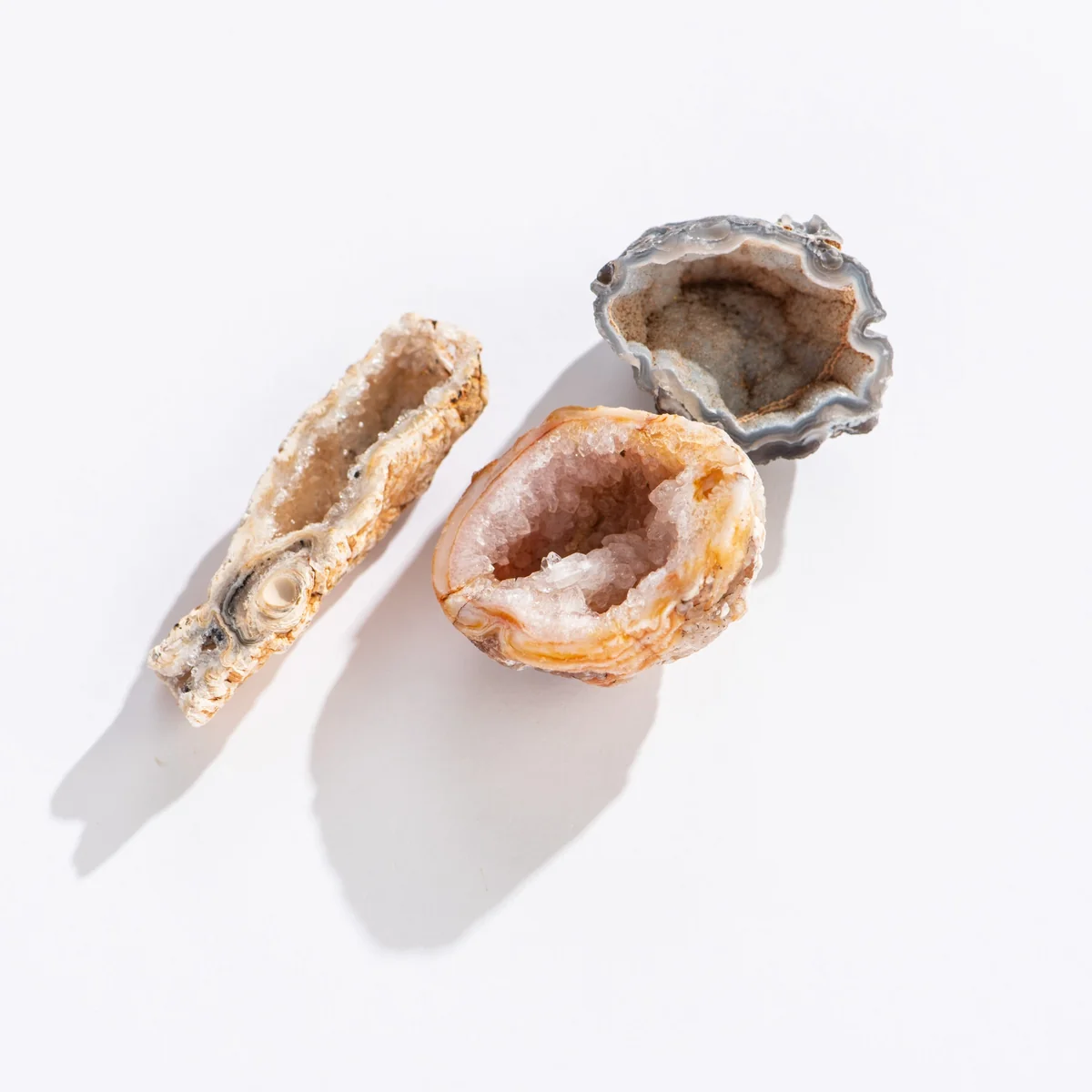 Contemporary Rock Sliced Ocos Geodes Natural Crafted