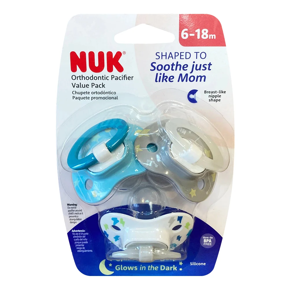 Quality Nuk Glow in the Dark Orthodontic Pacifiers 3Ea Sophisticated