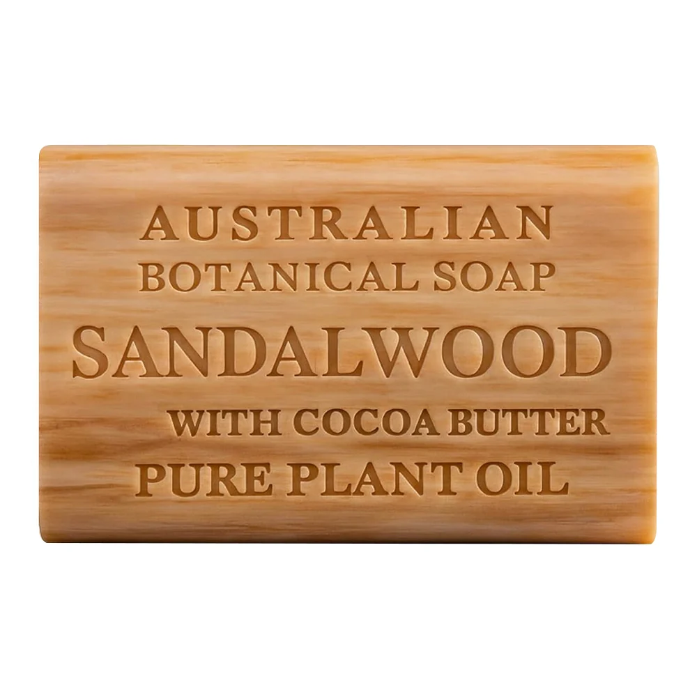 Contemporary Australian Botanical Bar Soap Sandalwood with Cocoa Butter for Deep Moisturizing and Soothing the Skin 6.6Oz 187g High-End