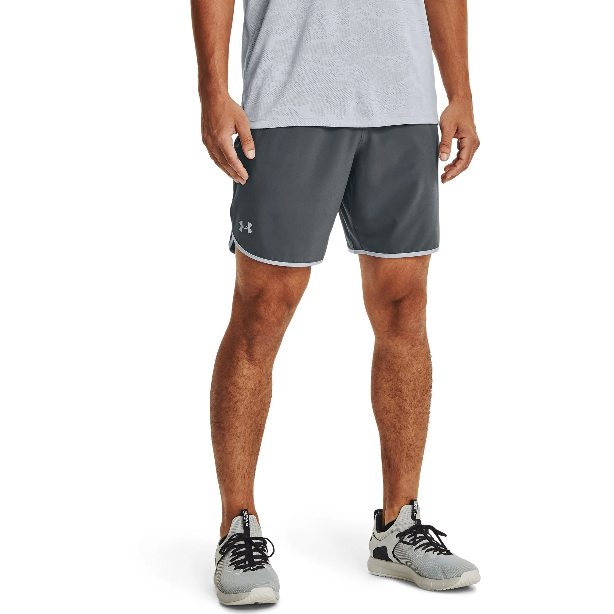 Exclusive Under Armour Mens UA Hitt Woven Training Shorts - Pitch Gray Modern