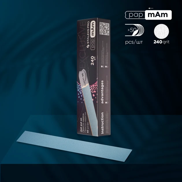 Advanced Staleks Pro Exclusive 22 Disposable PapmAm Files for Straight Nail File 50 pcs DFCX-22 Premium Material